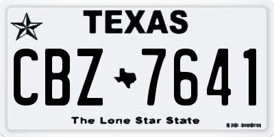 TX license plate CBZ7641