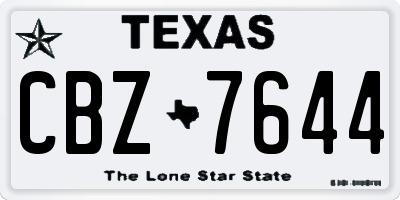 TX license plate CBZ7644
