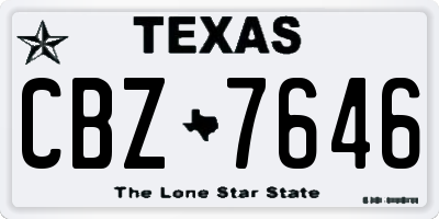 TX license plate CBZ7646