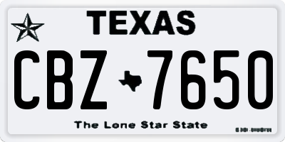 TX license plate CBZ7650