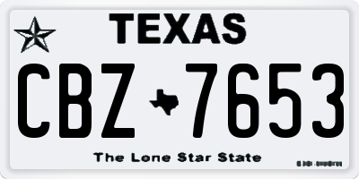 TX license plate CBZ7653