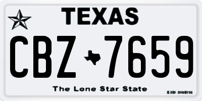 TX license plate CBZ7659