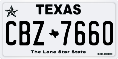 TX license plate CBZ7660