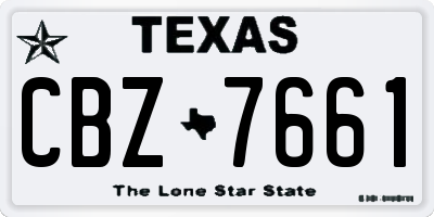 TX license plate CBZ7661