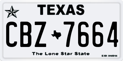 TX license plate CBZ7664