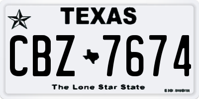 TX license plate CBZ7674
