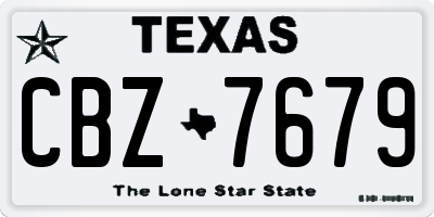 TX license plate CBZ7679