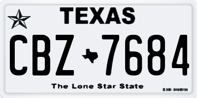 TX license plate CBZ7684