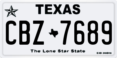 TX license plate CBZ7689