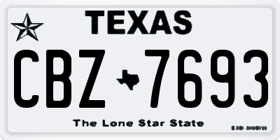 TX license plate CBZ7693