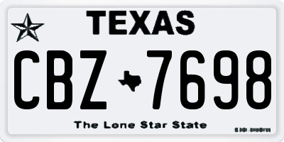 TX license plate CBZ7698