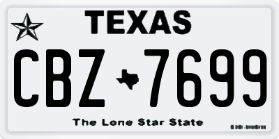 TX license plate CBZ7699