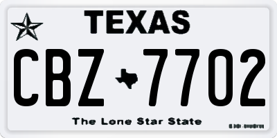 TX license plate CBZ7702