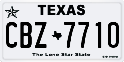 TX license plate CBZ7710