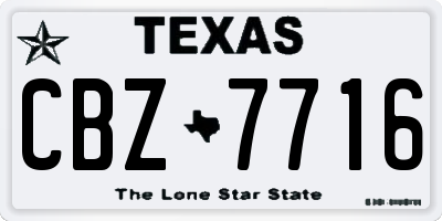 TX license plate CBZ7716