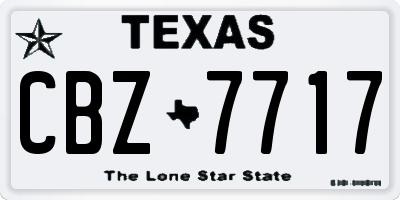 TX license plate CBZ7717