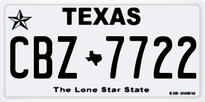TX license plate CBZ7722