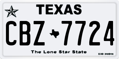TX license plate CBZ7724
