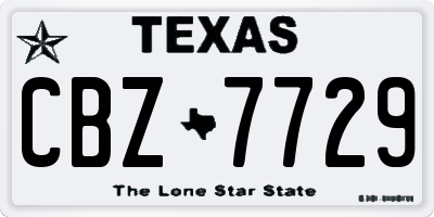 TX license plate CBZ7729