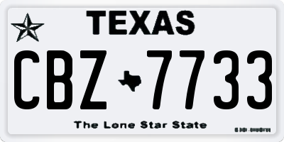 TX license plate CBZ7733