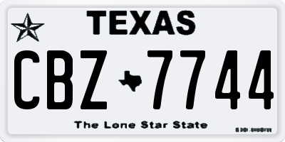 TX license plate CBZ7744