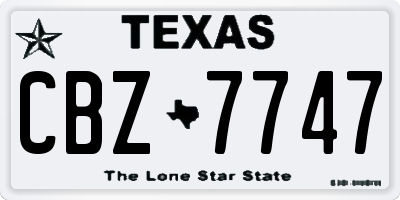 TX license plate CBZ7747