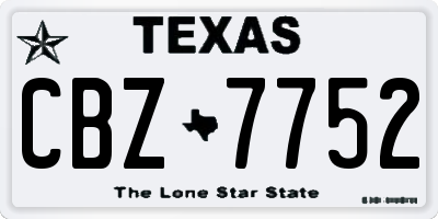 TX license plate CBZ7752