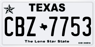 TX license plate CBZ7753