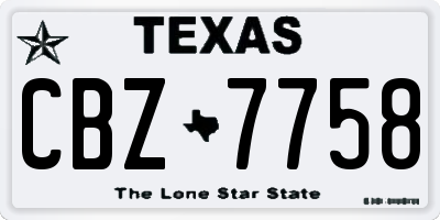 TX license plate CBZ7758