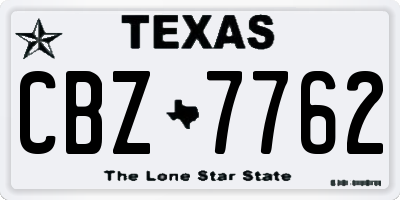 TX license plate CBZ7762