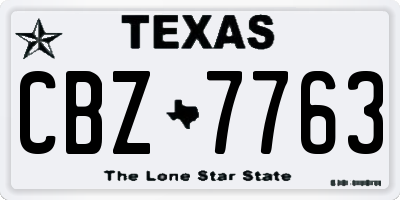 TX license plate CBZ7763