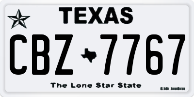TX license plate CBZ7767