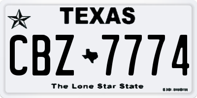 TX license plate CBZ7774