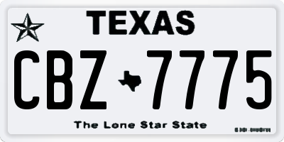 TX license plate CBZ7775
