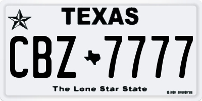 TX license plate CBZ7777