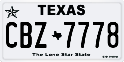 TX license plate CBZ7778