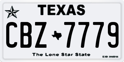 TX license plate CBZ7779