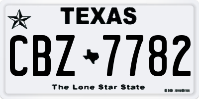 TX license plate CBZ7782