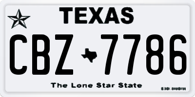 TX license plate CBZ7786