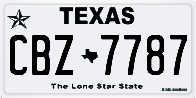 TX license plate CBZ7787