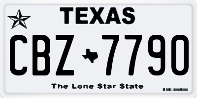 TX license plate CBZ7790