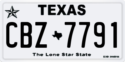TX license plate CBZ7791