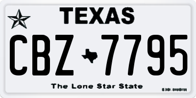 TX license plate CBZ7795