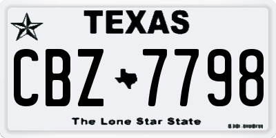 TX license plate CBZ7798