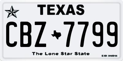 TX license plate CBZ7799
