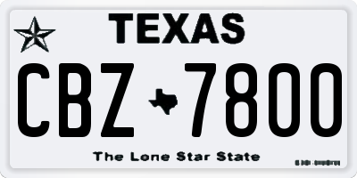 TX license plate CBZ7800
