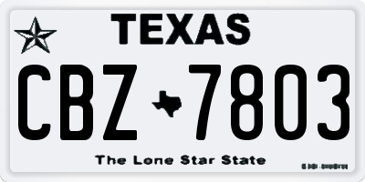TX license plate CBZ7803