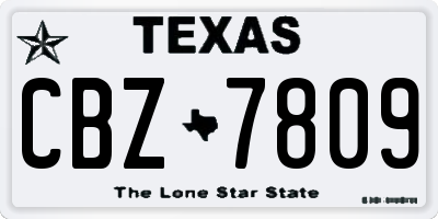 TX license plate CBZ7809