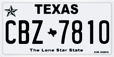 TX license plate CBZ7810