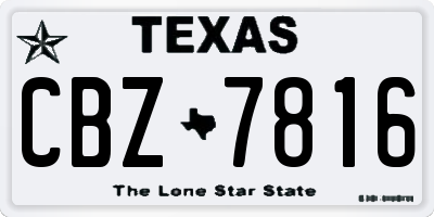TX license plate CBZ7816